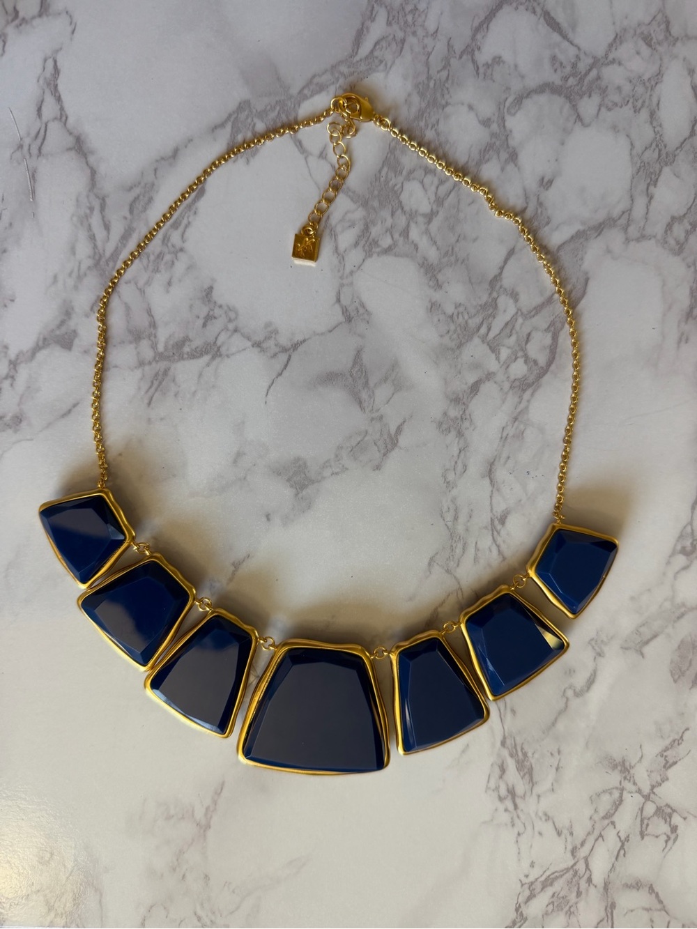 Karen Kane Royal Blue and Gold Statement Necklace